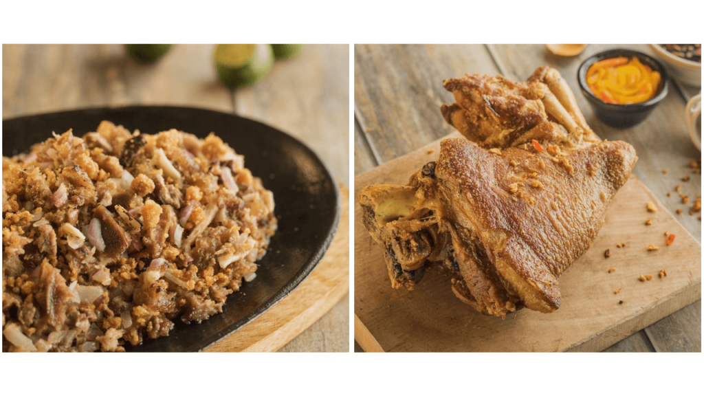 gerry's best sellers sisig and crispy pata